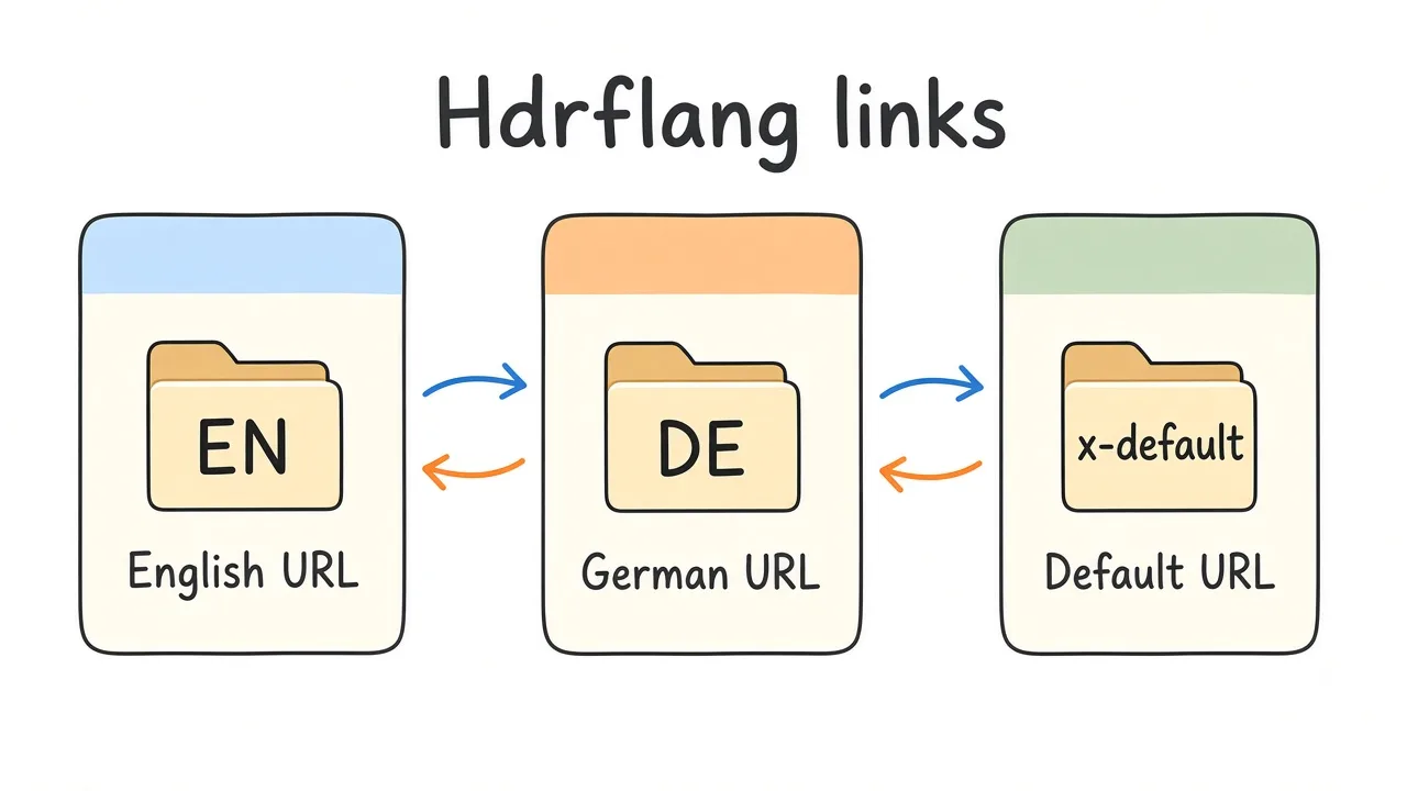 Hreflang reciprocal links between EN and DE with x-default