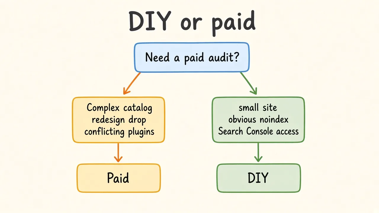 Decision tree for DIY audit versus paid audit