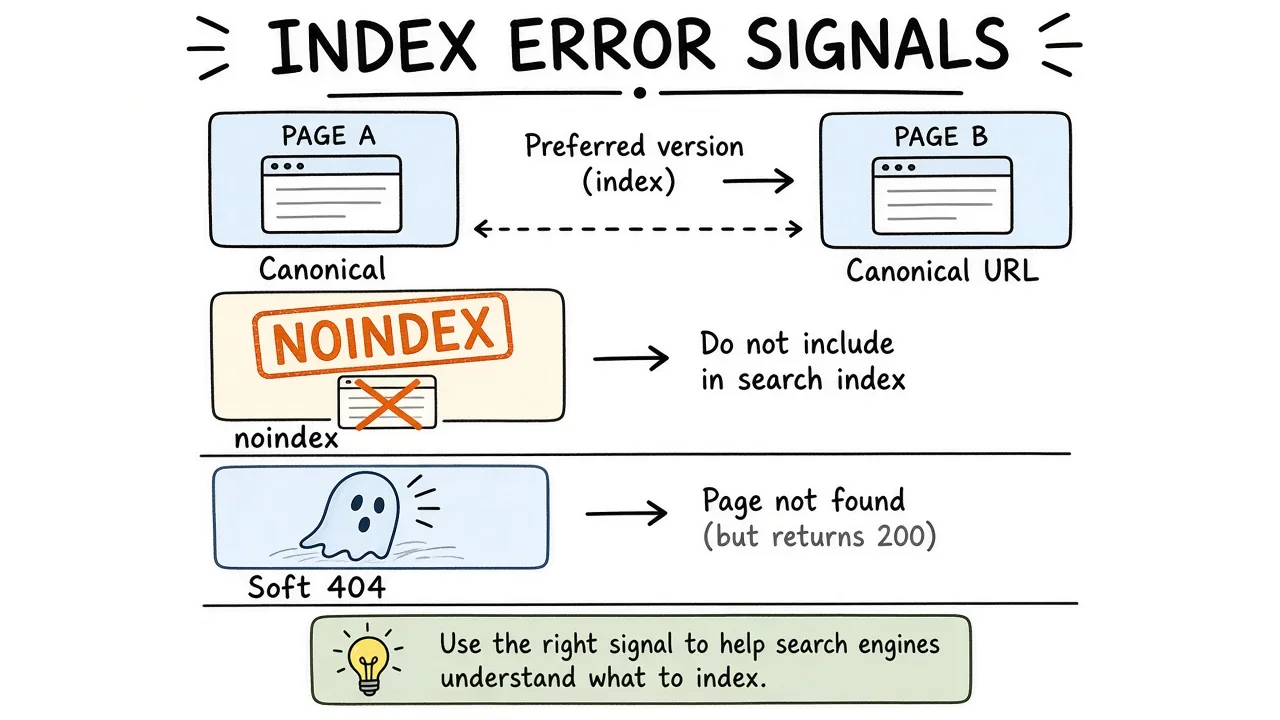 Search index maze with conflicting canonical arrows and sitemap nodes