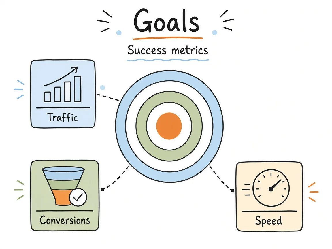 Goals block with measurable success signals