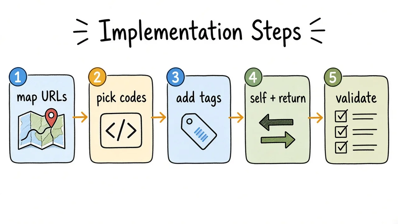 Implementation steps from URL freeze through crawl validation