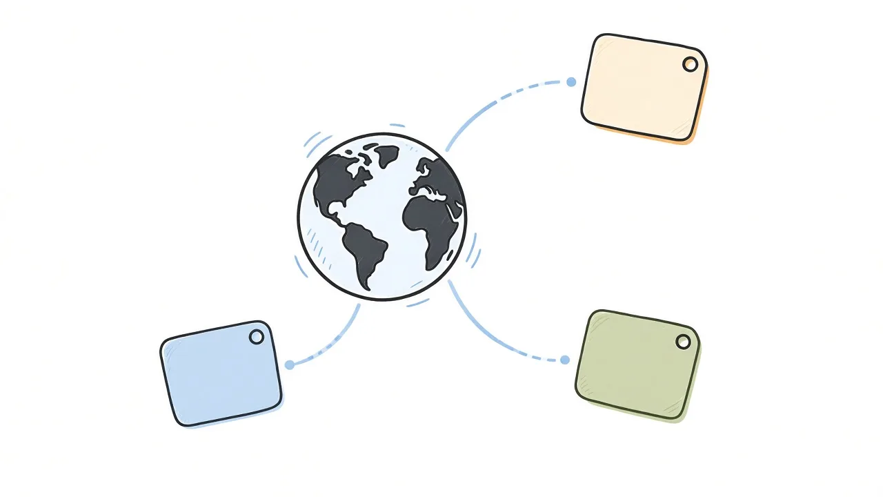 globe and language tags metaphor sketchnote, no text