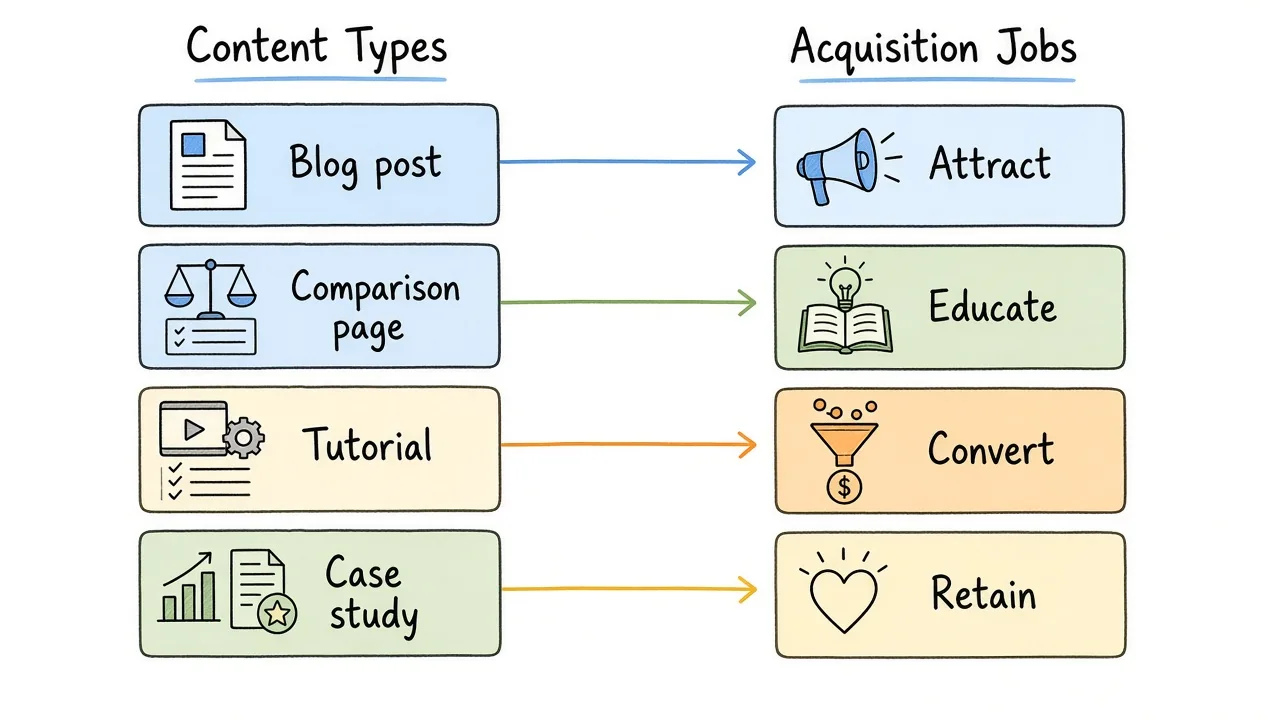 Content filter: ICP search intent, product truth, path to a hub, and maintenance ownership