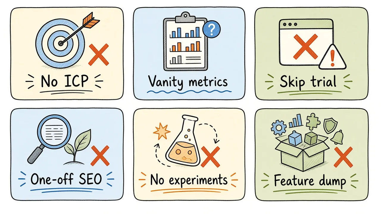 Common SaaS site mistakes around the edge of a product marketing site